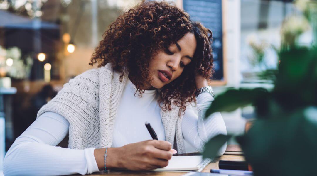 woman journaling